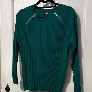 INC International Concepts Men's Green Ribbed Crewneck Sweater